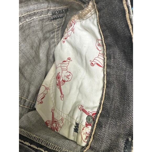 True Religion Ricky Super T Jeans 36 Gray Distressed Flap Pocket Made in USA - Picture 4 of 10